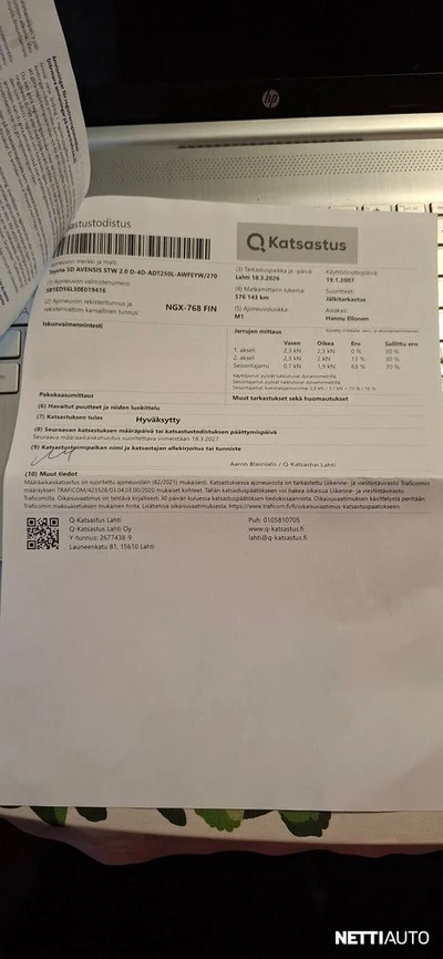 Toyota Avensis 2.0d4d 2007, kuva 6/10